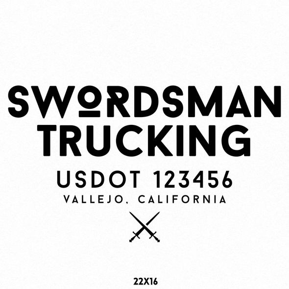 Business Name Truck Decal with Location & USDOT