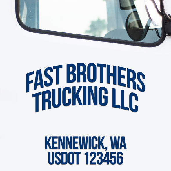 Company Name Truck Decal with location & usdot