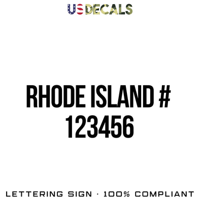 Rhode Island # 123456 Rhode Island Department of Labor And Training Division of Professional Regulation Number Decal Sticker, 2 Pack