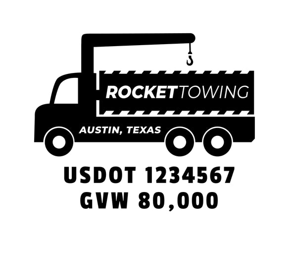 Towing Company Truck Decal, 2 Pack
