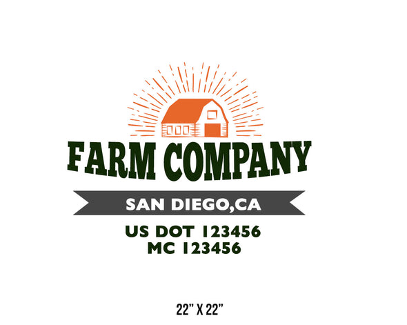 Copy of Farm Company Name Truck Decal (USDOT), 2 Pack