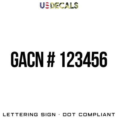 GACN Number Decal Sticker, 2 Pack