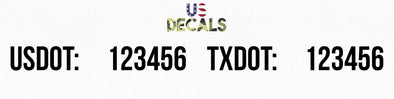usdot & txdot number decal sticker