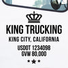 Company Name Truck Decal with Location, USDOT and GVW