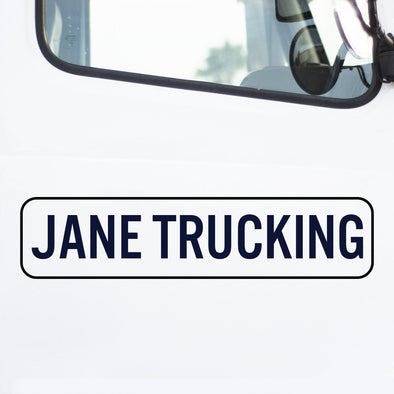 Truck door decal for business