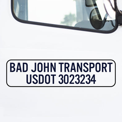 Company Name Truck Decal with Regulation Lines