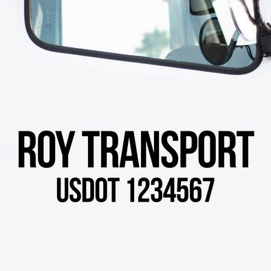 Company name decal with usdot number