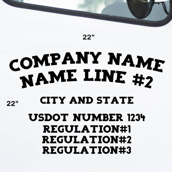 Truck Company Name Package Combo Decal, 2 Pack