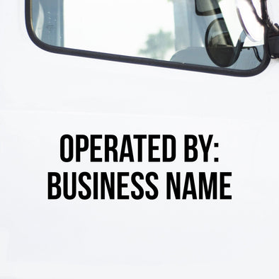 Operated By Business Name Decal