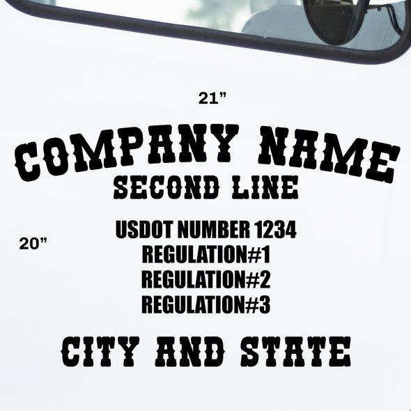Company Name with Lines Combo Decal, 2 Pack