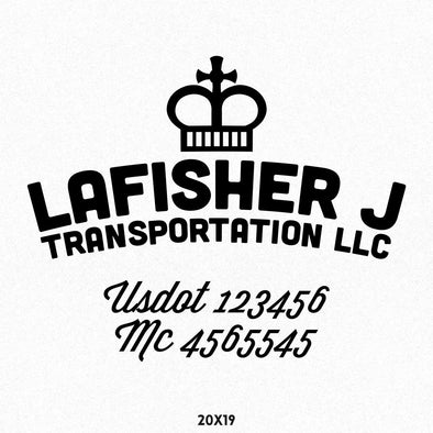 Company Name Decal with USDOT 