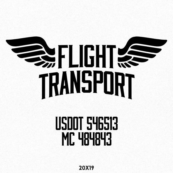 Company Name, USDOT, MC Decal with Wings