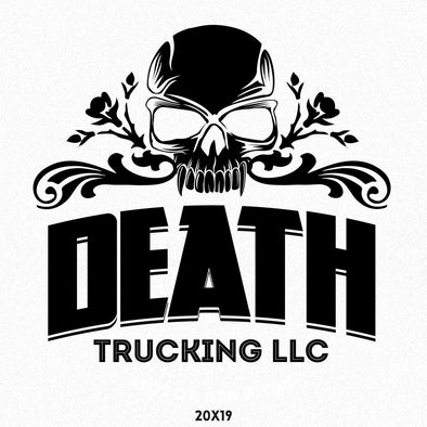 Company Name Decal with Skull