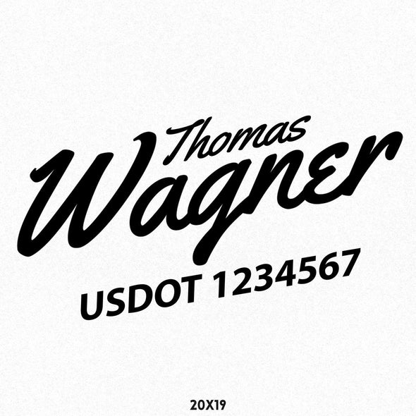 Company Name Decal with USDOT Number