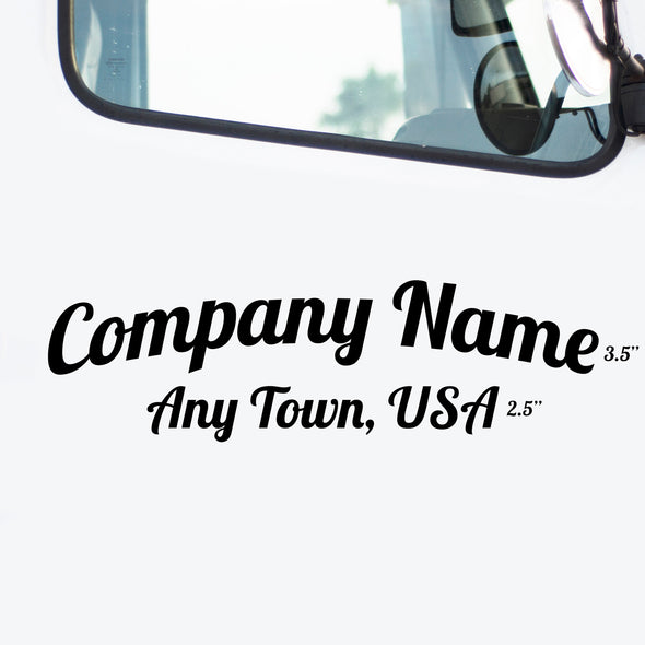 Company Name + Location Decal, 2 Pack