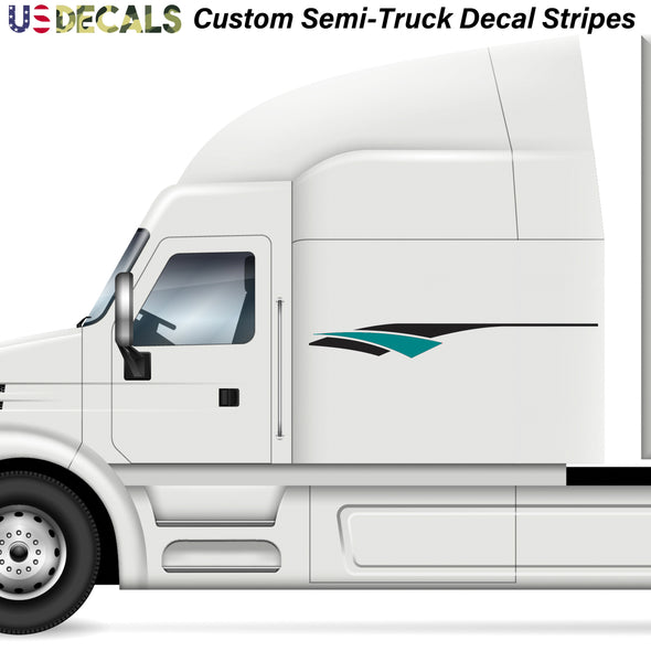 Custom Semi-Truck Decal Sticker Stripes Trucking Graphics (Set of 2)