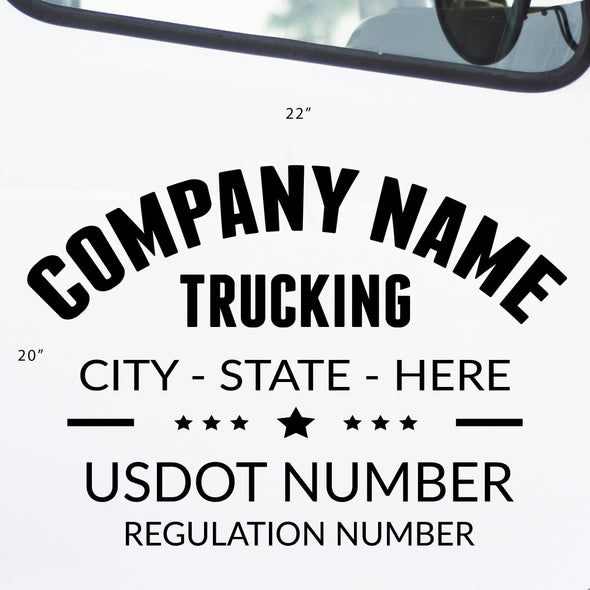 Company Name with Lines for Info Decal, 2 Pack