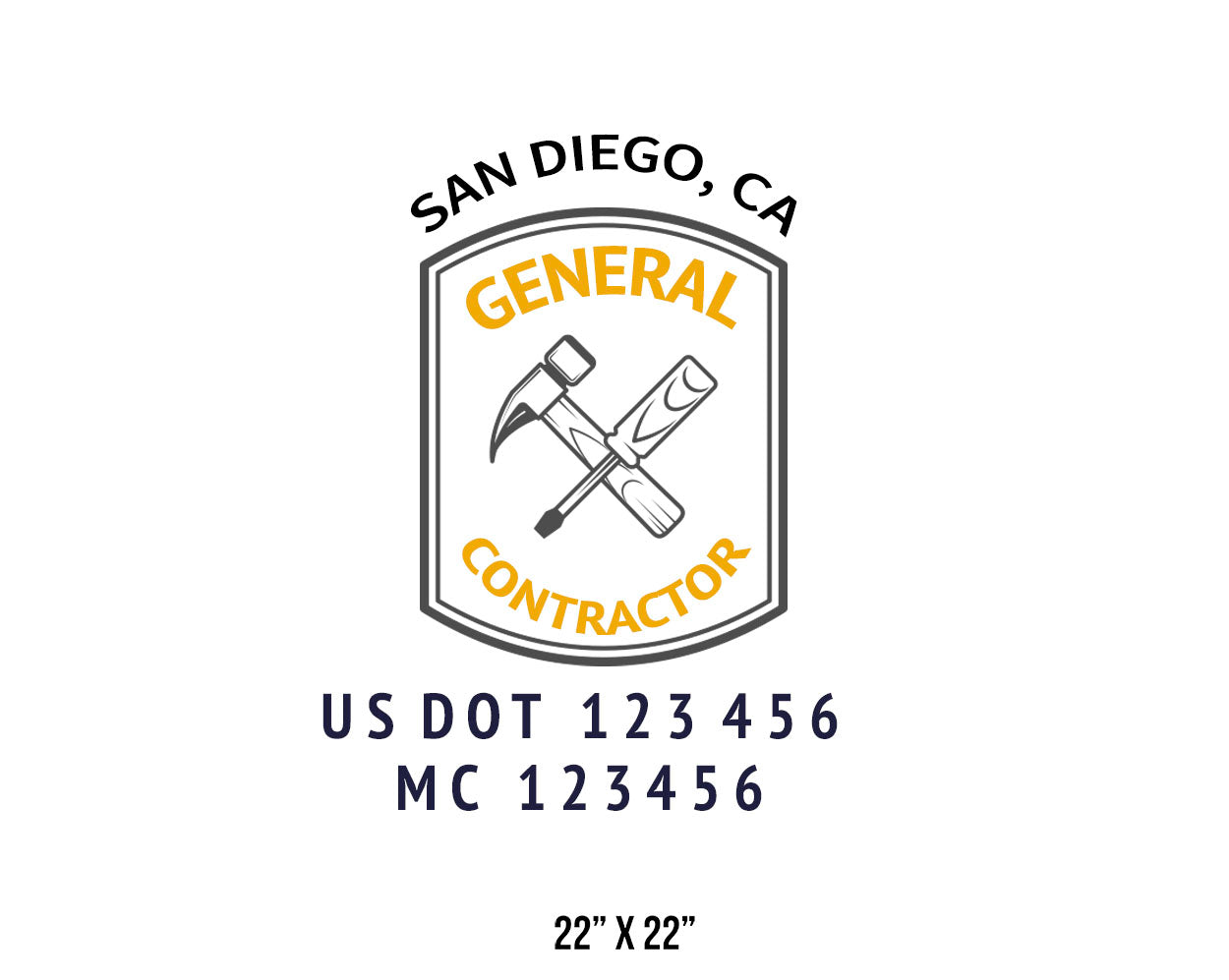 Contractor Stickers General Contractor Truck Decal (USDOT), 2 Pack – US Decals