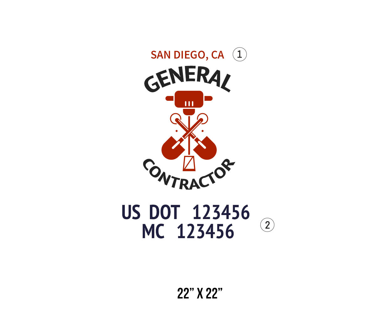 Contractor Stickers General Contractor Truck Decal (USDOT), 2 Pack – US Decals
