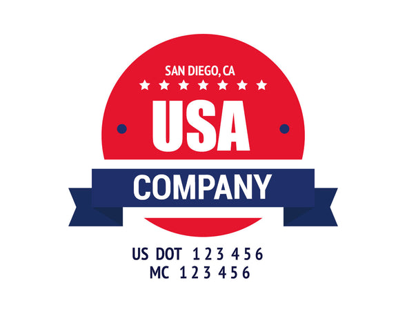 Company American  Truck Door Decal (USDOT), 2 Pack