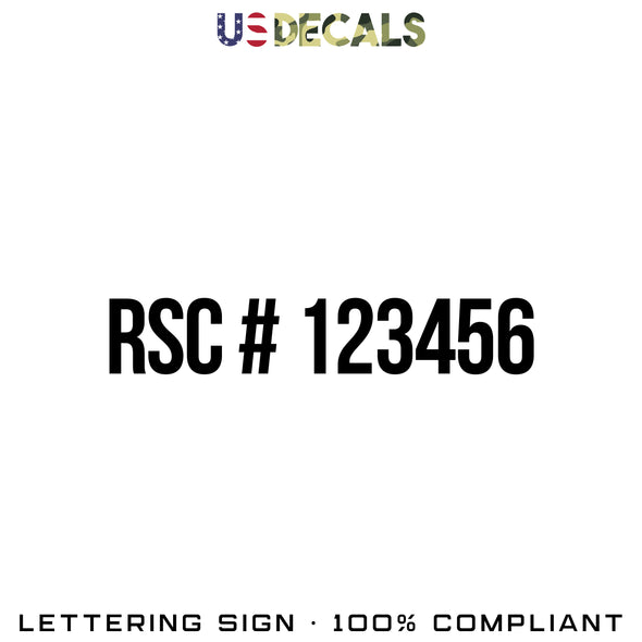Indiana Residential Contractor RSC #123456 Number Decal Sticker, 2 Pack