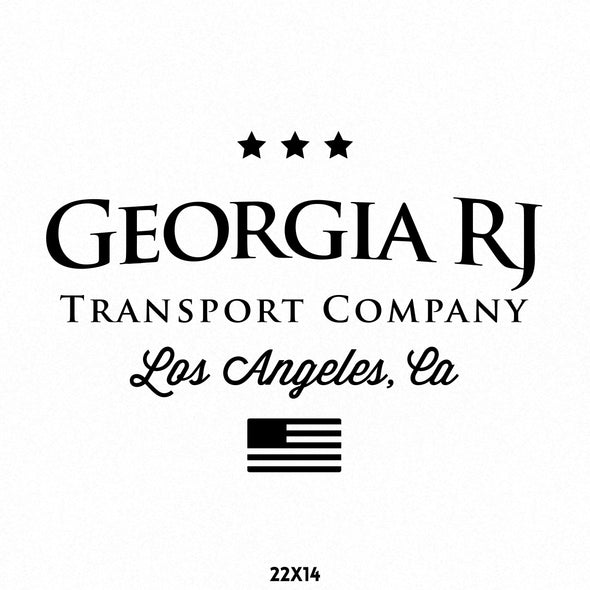 Company Name Decal with USA Flag