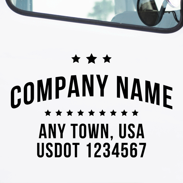 Company Name Truck Decal with Location & USDOT Number