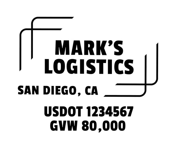 Company Name Truck Door Decal (USDOT, SEMI, Transportation), 2 Pack