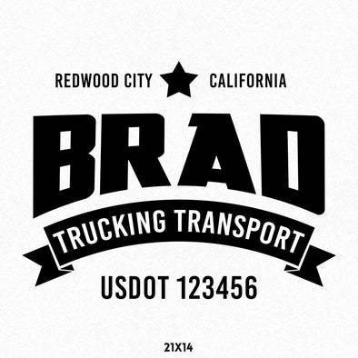 Company Name Decal with Location & usdot