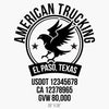 Company Name Truck Decal with USDOT, CA, GVW, Eagle