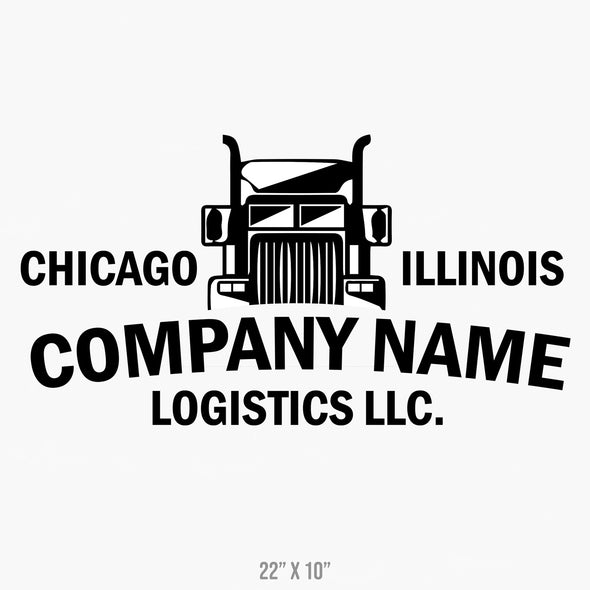 Company Name Truck Decal with Semi Truck
