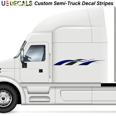 Custom Semi-Truck Decal Sticker Stripes Trucking Graphics (Set of 2)