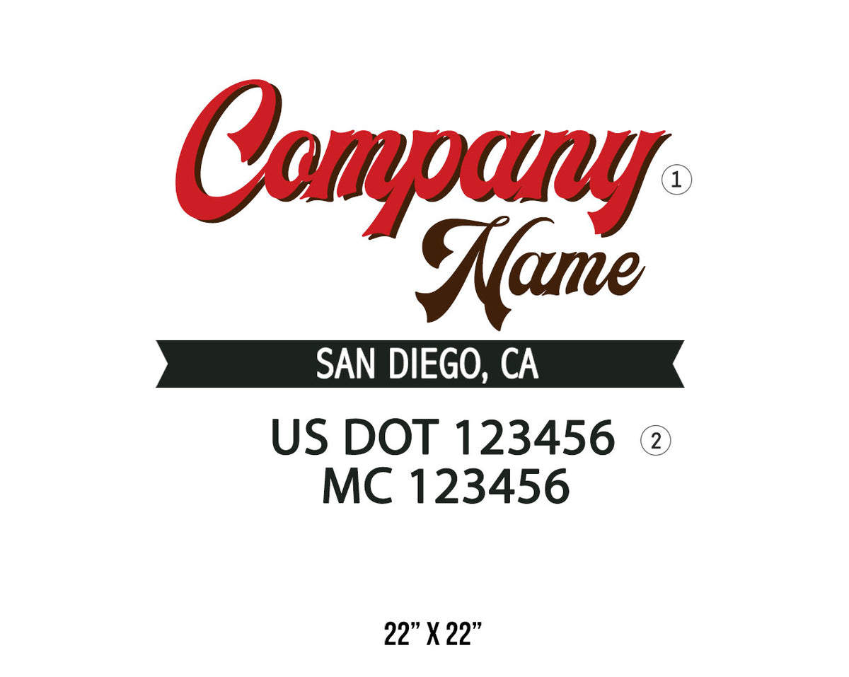 Old School Style Company Name Truck Decal USDOT 2 Pack US Decals old-school-style-company-name-truck-decal-usdot-2-pack-us-decals