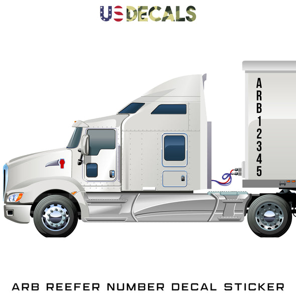 carb arb number decal reefer trailer