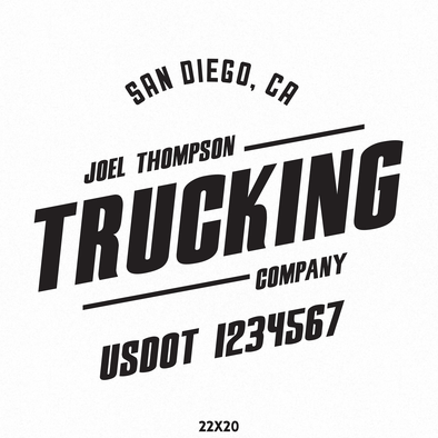 company name truck door decal usdot
