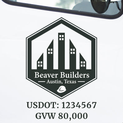 construction builders company name truck decal