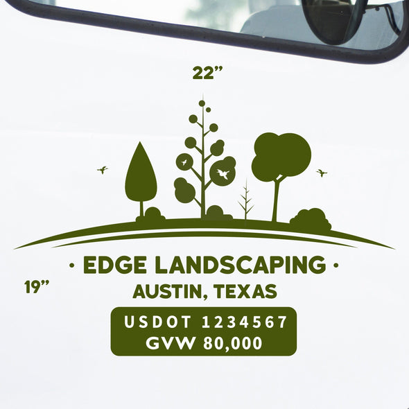 Lawn Care, Landscape, Tree Service Truck Decal, 2 Pack