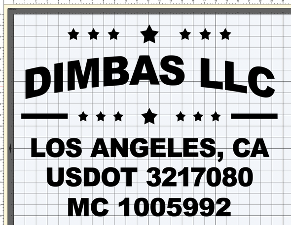 Custom Order For Dimbas LLC