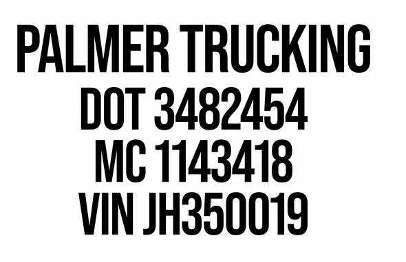 Custom Order For Palmer Trucking