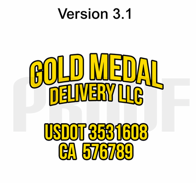 Custom Order for Gold Medal Delivery LLC 2024