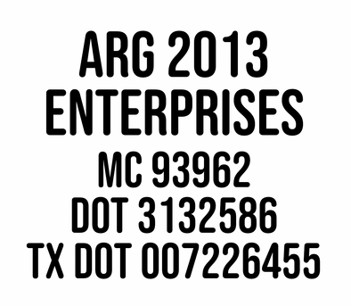 Custom Order for ARG 2013 Enterprises