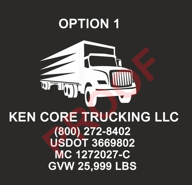 Custom Order for Ken Core Trucking