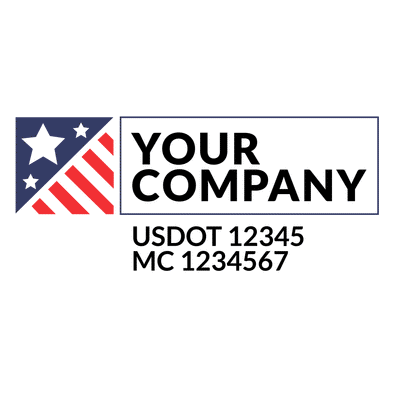 Truck door decal with USDOT and MC