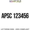 APSC number decal