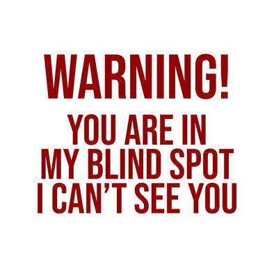 warning you are in my blind spot I cant see you