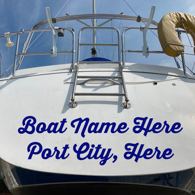boat name stern decal sticker lettering