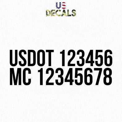 us dot & mc registration number decal sticker