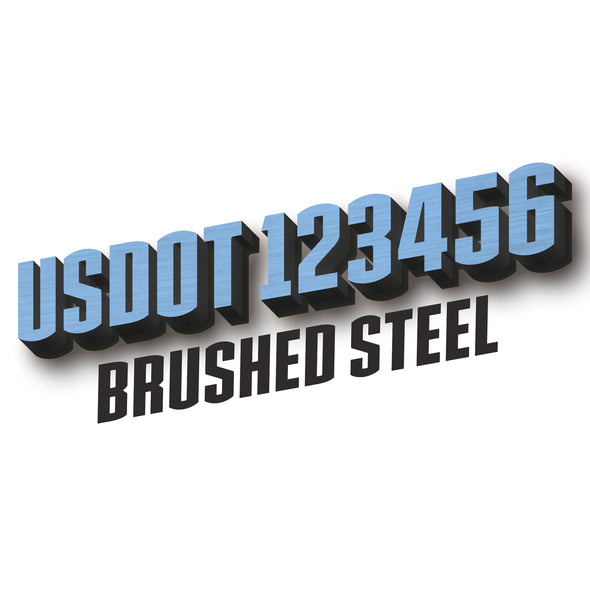 brushed steel usdot decal