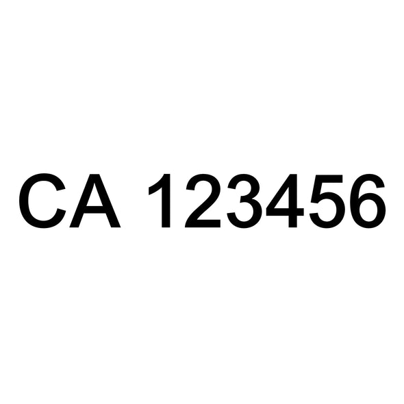 ca number decal
