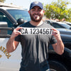 chp officer holding ca number decal